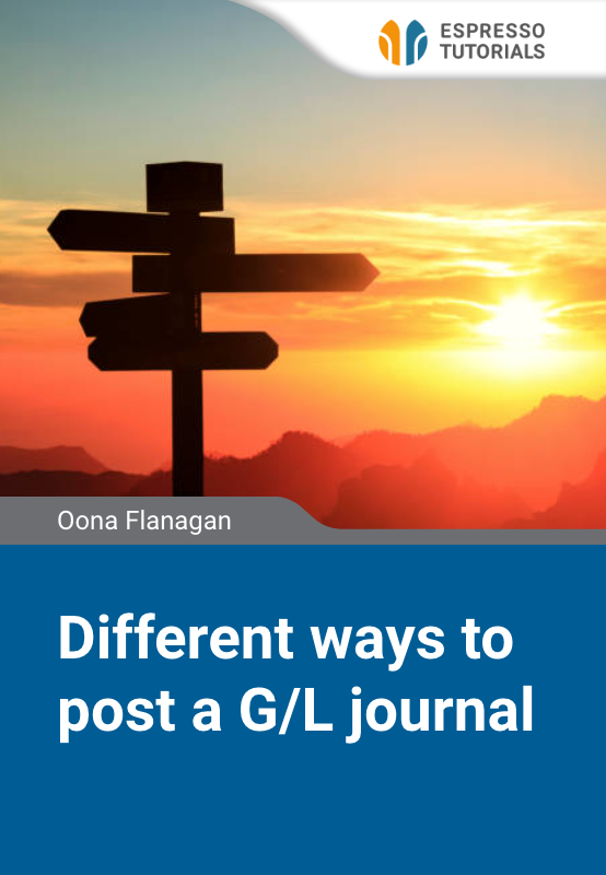 Different ways to post a G/L journal